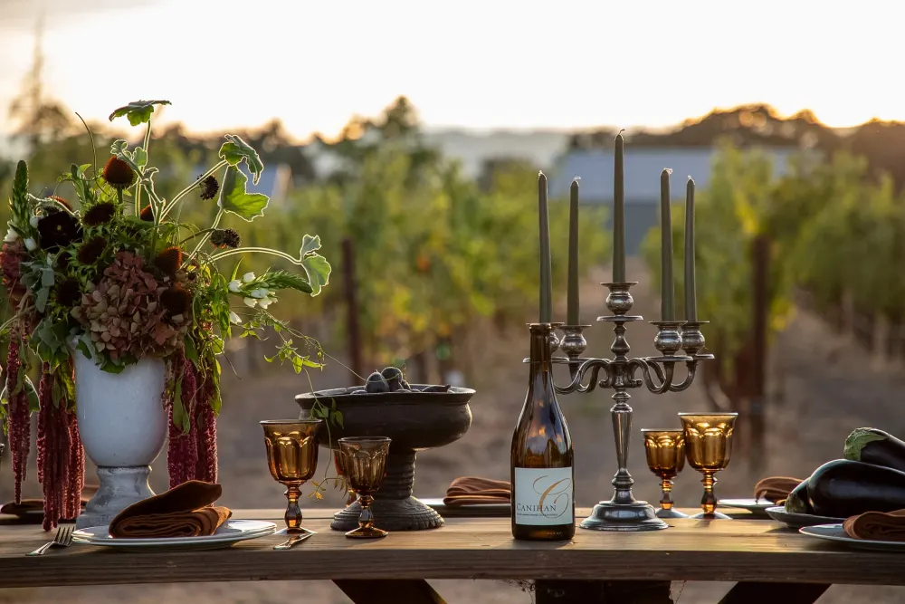 The evening table at sunset.